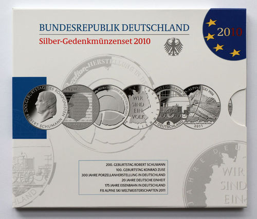BRD 6 x 10 Euro Blister 2010 PP Sammlermünzen-Set OVP
