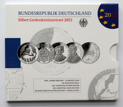 BRD 5 x 10 Euro Blister 2013 PP Sammlermünzen-Set OVP
