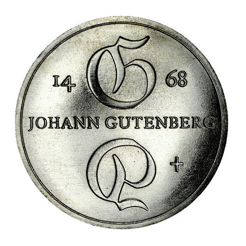 Jaeger 1523 10 Mark DDR Johannes Gutenberg 1968 ST
