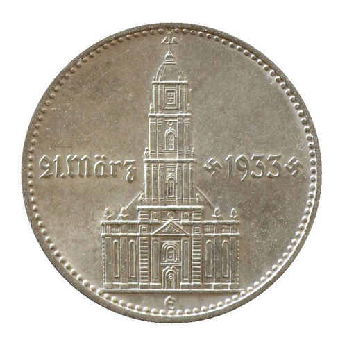 Jaeger 355 Drittes Reich 2 Reichsmark Garnisonskirche Potsdam mit Datum 1934