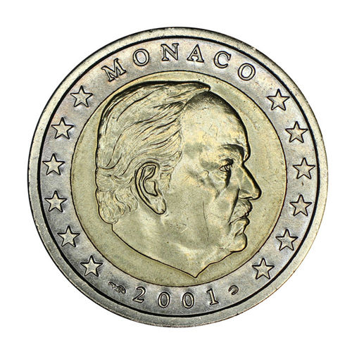 Monaco 2 Euro Fürst Ranier 2001 bankfrisch