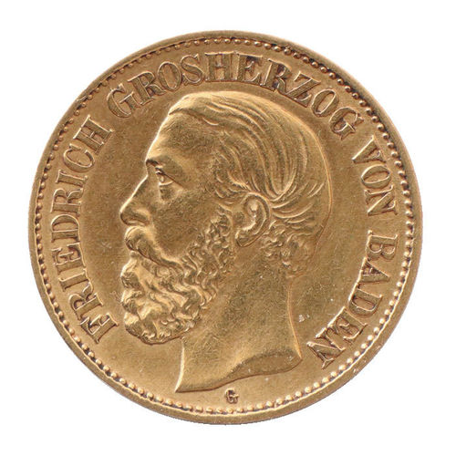 Jaeger 186 10 Mark Gold Friedrich I von Baden 1876 ss