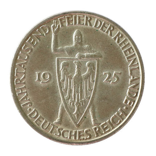 Jaeger 321 3 Reichsmark Jahrtausendfeier der Rheinlande 1925 D prfr