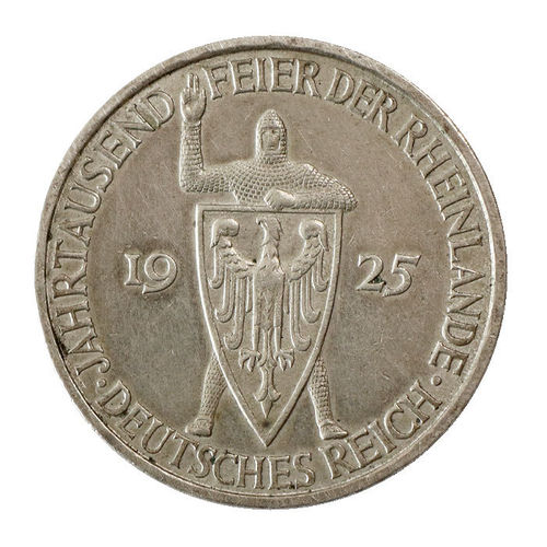 Jaeger 322 5 Reichsmark Jahrtausendfeier der Rheinlande 1925 E ss-vz