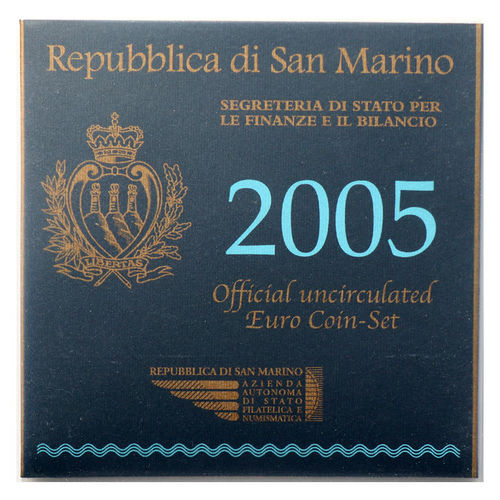 3,88 + 5 Euro San Marino Kursmünzensatz KMS ST 2005 Onofri