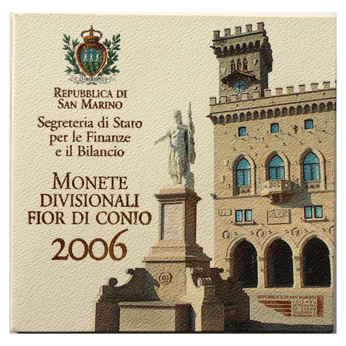 3,88 + 5 Euro San Marino Kursmünzensatz KMS ST 2006 Delfico