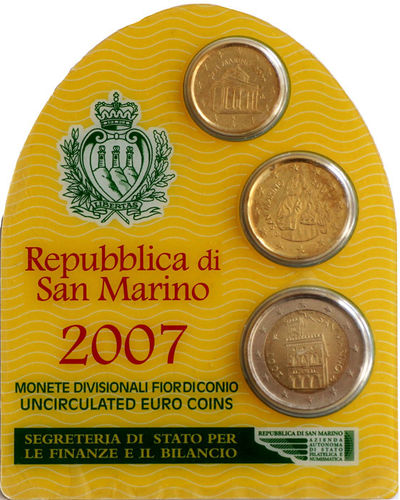 0,32 Euro San Marino Mini Kursmünzensatz KMS ST 2007