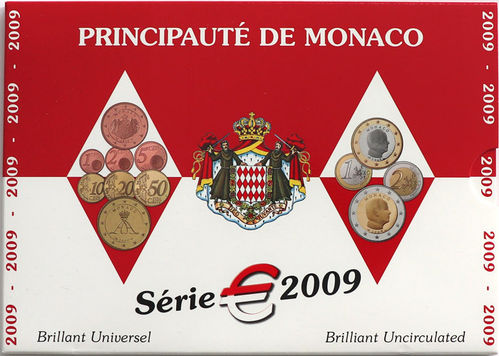 3,88 Euro KMS Monaco Münzsatz 2009 original Folder ST
