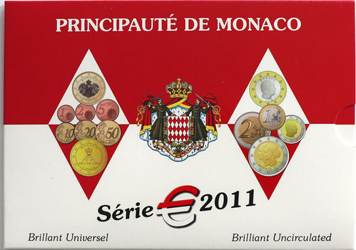 3,88 +  Euro KMS Monaco Münzsatz im original Folder 2011 ST