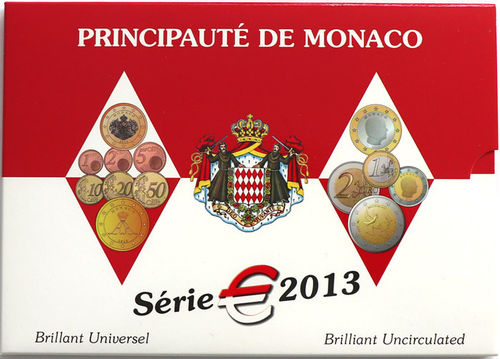 3,88 + 2 Euro KMS Monaco Münzsatz 2013 im original Folder ST