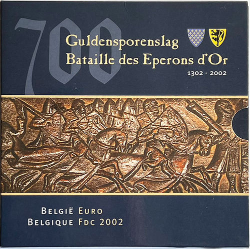 Belgien 3.88 Euro Kursmünzensatz KMS Guldensporenslag 2002 ST Folder
