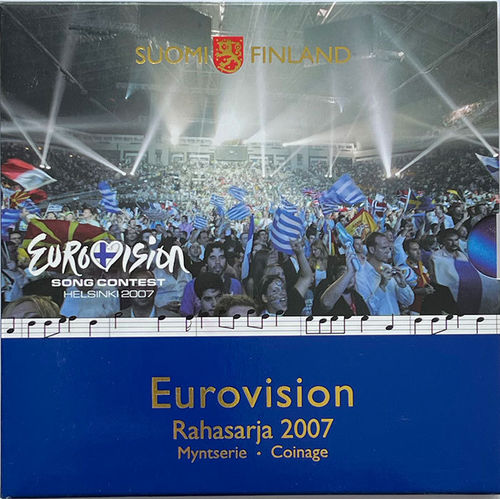 Finnland 3.88 Euro Kursmünzensatz KMS Rahasarja Eurovision 2007 ST Folder