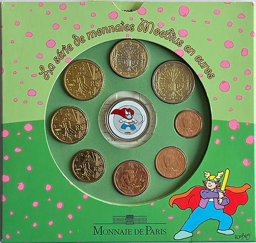 Frankreich 3.88 Euro Kursmünzensatz KMS Serie Moebius 2005 ST Folder