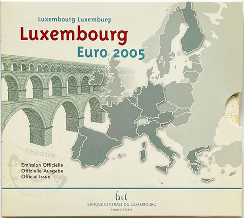 3.88 + 2 Euro Luxemburg Kursmünzensatz KMS Architecture Antique 2005 ST