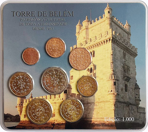 Portugal 3.88 Euro Kursmünzensatz KMS Torre de Belem 2005 ST Blister 1.000 Ex.