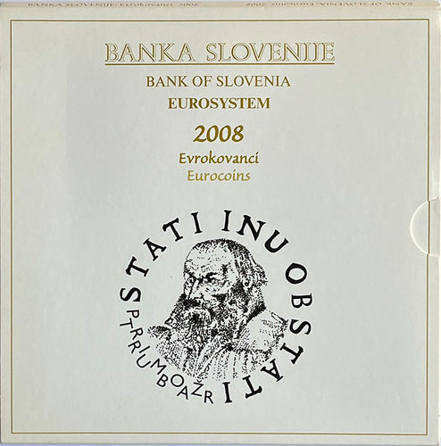 3.88 + 3 Euro Slowenien Kursmünzensatz KMS 2008 Folder ST