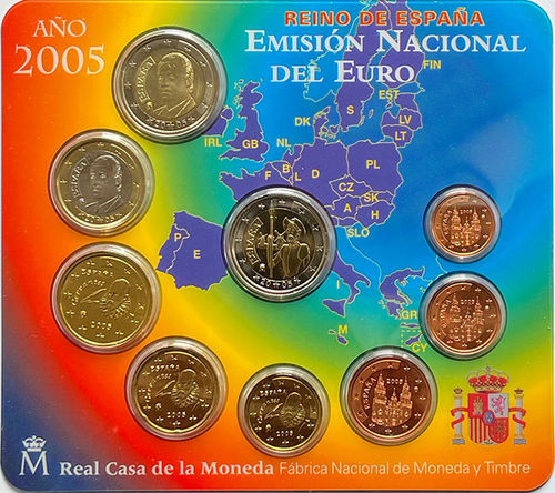Spanien 3.88 + 2 Euro Don Quichotte Kursmünzensatz KMS 2005 ST Blister