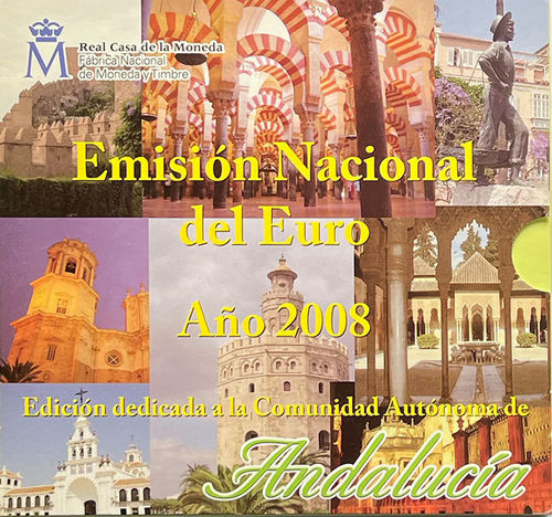 Spanien 3.88 Euro Kursmünzensatz KMS Andalucia 2008 ST Folder