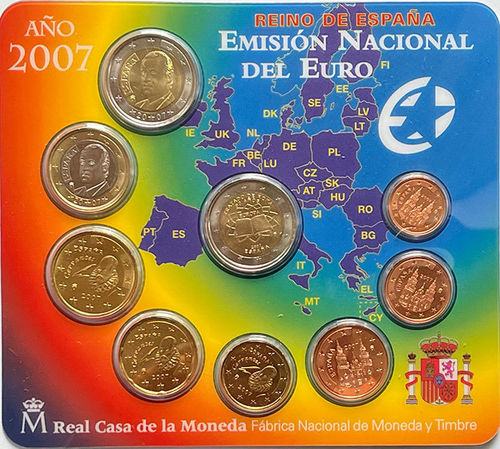 Spanien 3.88 + 2 Euro Römische Verträge  Kursmünzensatz KMS 2007 ST Blister