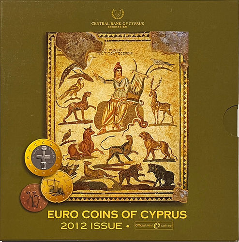 3.88 Euro Zypern Kursmünzensatz Central Bank KMS 2012 ST