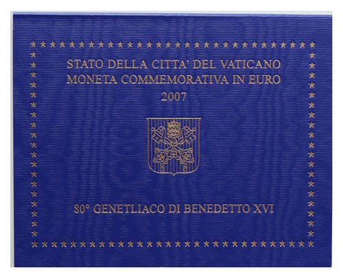 2 Euro Vatikan 80. Geburtstag Benedikt XVI. 2007 ST Folder