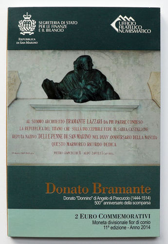 2 Euro San Marino Donato Bramante 2014 ST Folder