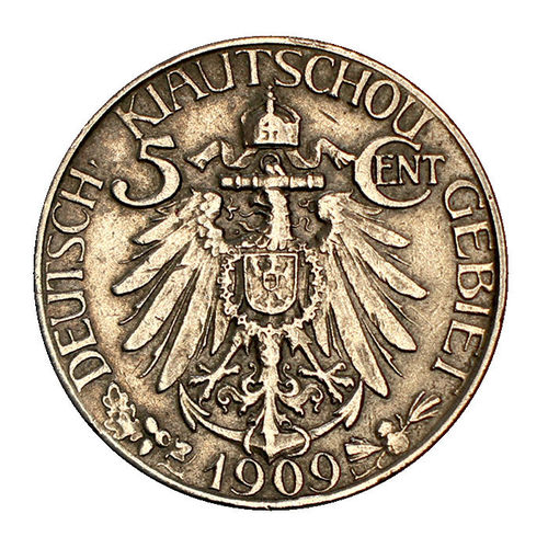 Jaeger 729 Deutsches Reich Kiautschou 5 Cent 1909 ss