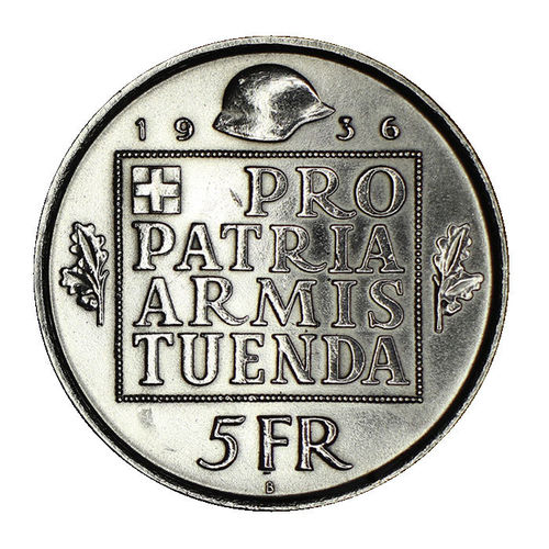 Schweiz 5 Franken Wehranleihe 1936 prägefrisch