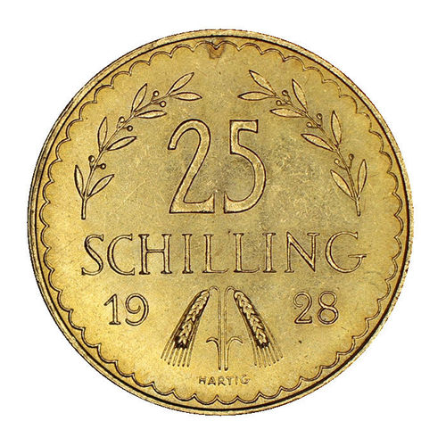 Österreich 25 Schilling Gold Erste Republik 1928 fast prfr