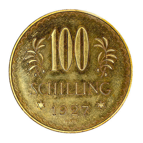 Österreich 100 Schilling Gold Erste Republik 1927 fast prfr