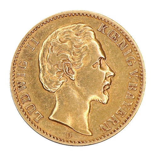 Jaeger 196 10 Mark Gold Ludwig II v. Bayern 1879 D ss