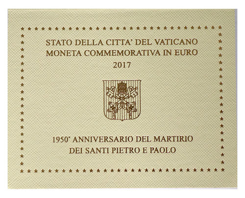 2 Euro Vatikan Sankt Peter Sankt Paulus 2017 ST Folder