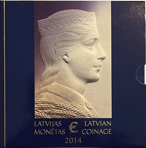 3.88 Euro Lettland Kursmünzensatz KMS 2014 ST Folder