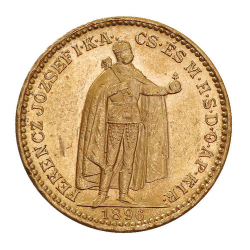 Österreich-Ungarn 20 Kronen Gold Franz Joseph Stehender Kaiser 1896 KB vz