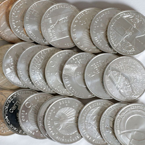 BRD 100 x 10 Euro Münzen Investorenpaket Silbermünzen 2002-2010
