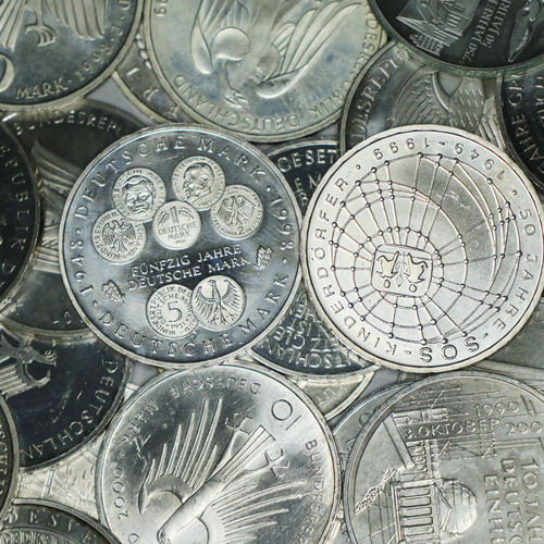BRD 50 x 10 DM Investorenpaket .925 Silbermünzen Sterling 1998-2001