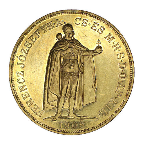 Österreich-Ungarn 100 Kronen Gold Franz Joseph Stehender Kaiser 1908 vz