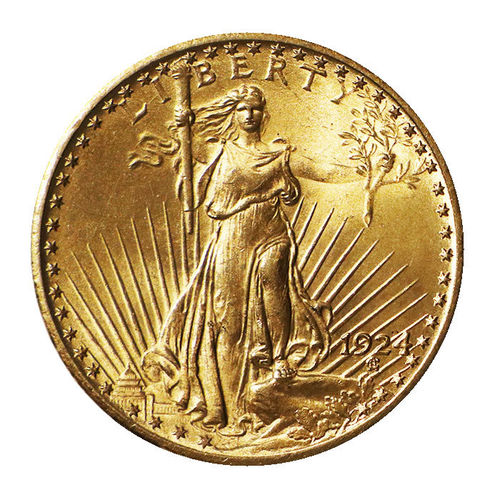 USA 20 Dollar Gold Saint Gaudens Double Eagle 1924 prägefrisch