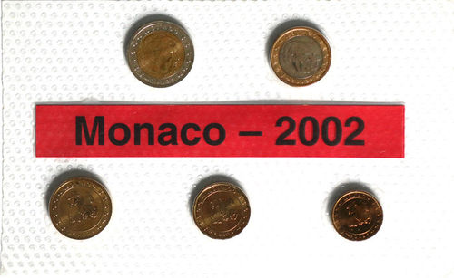 3,80 Euro KMS Monaco Münzsatz 2002 St Noppenfolie