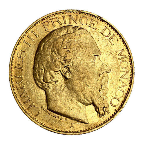 Monaco 20 Francs Gold Charles III. 1878 ss