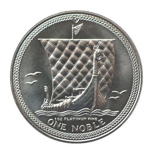 Isle of Man One Noble 1 Unze Platin Wikingerschiff bankfrisch