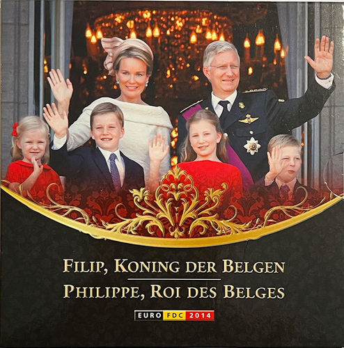 Belgien 3.88 Euro Kursmünzensatz KMS König Philippe 2014 ST Folder