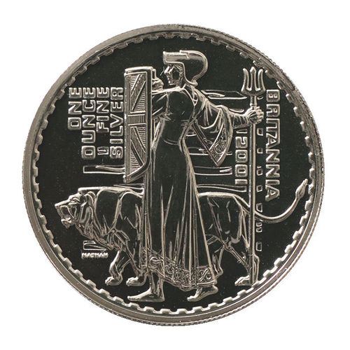Grossbritannien 2 Pfund 1 Unze Silber Britannia 2001 ST