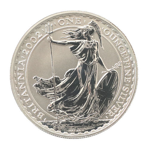 Grossbritannien 2 Pfund 1 Unze Silber Britannia 2002 ST