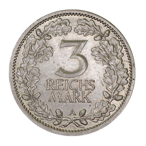 Jaeger 349 Weimarer Republik 3 Reichsmark Kursmünze 1931 A vz