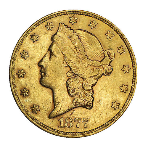USA 20 Dollar Gold Liberty Head Double Eagle 1877 San Francisco vz