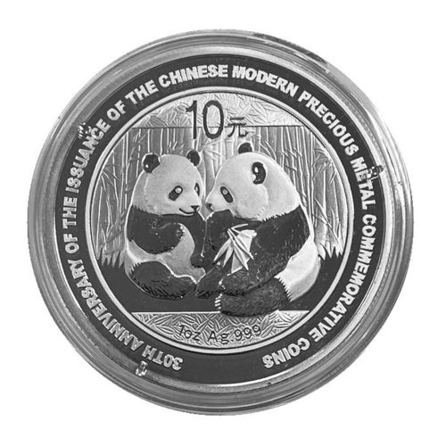 China 10 Yuan 1 Unze Silber Panda 2009 ST Jubiläum