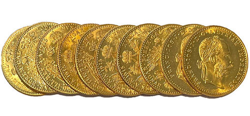 Österreich 10 x 1 Dukat Franz Joseph I. Gold 1915 bankfrisch