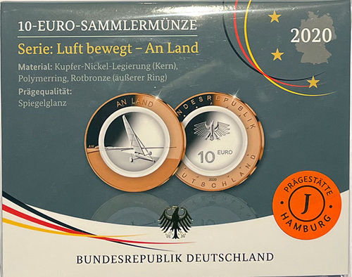 10 Euro Münze Deutschland 2020 An Land ST / PP