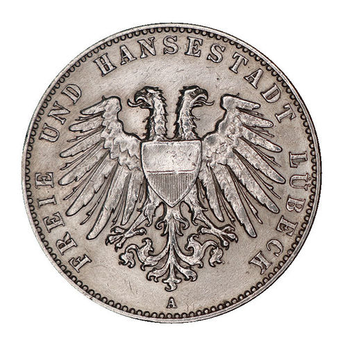 Jaeger 80 2 Mark Lübeck Wappen der Hansestadt 1901 A fast prfr